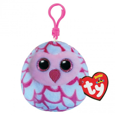 Мягкая игрушка-брелок Beanie Babies Squish-A-Boos Mini Pinky - owl squish clip 10 см Ty Inc 39563